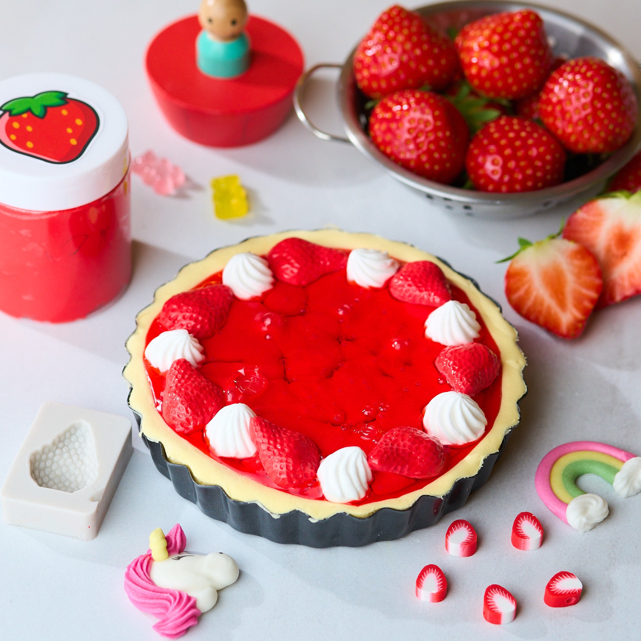 French Strawberry Tart Cooking Kit, Slime Kit, Stress Relief Slime, Kids Cooking Kit