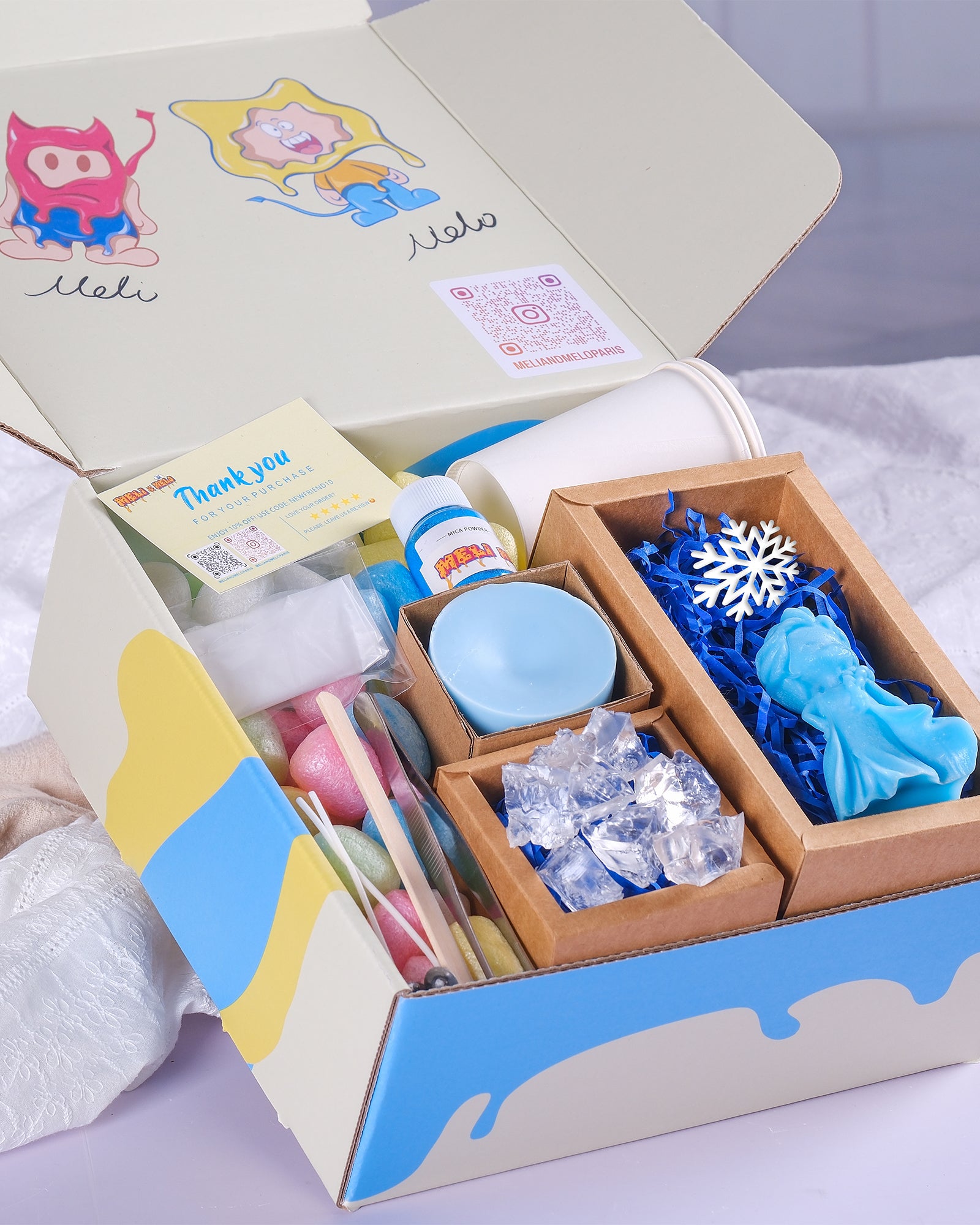 Elsa Frozen Candle DIY Kit, Candle Cake Making Kit, Soy Scented Candle DIY Kit